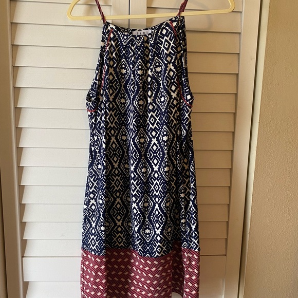 THML Dresses & Skirts - THML Blue and White Patterned Dress